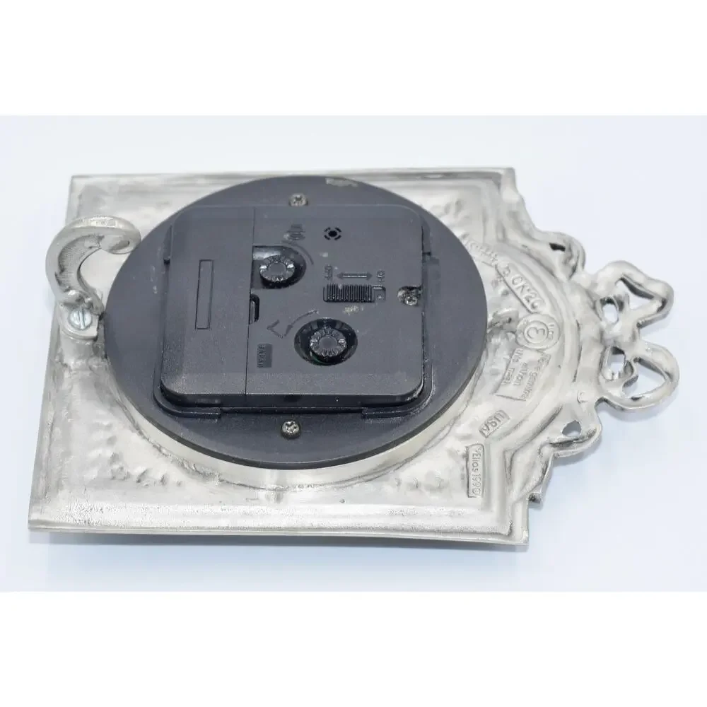 Elias-1990 Pewter 925 Fine Silver Art Nouveau Ornate Alarm Clock
